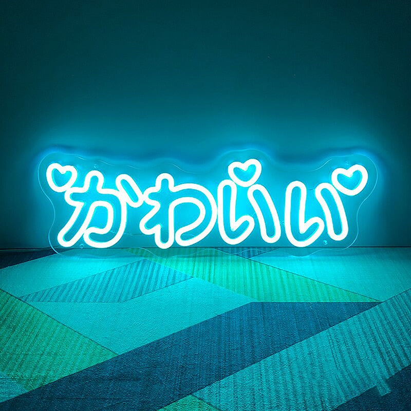 "Kawaii" Neon Light in Blue
