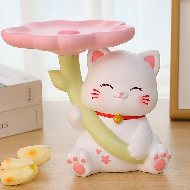 Kawaii Flower Umbrella Cat Storage Stand