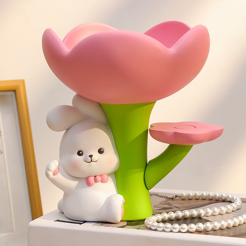 Kawaii Flower Bunny Storage Stand
