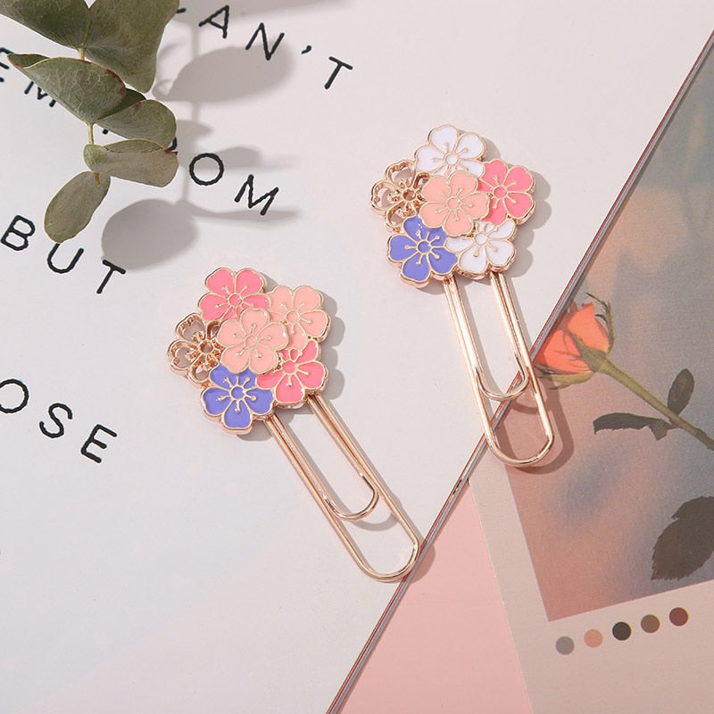 Kawaii Cherry Blossom Paper Clips