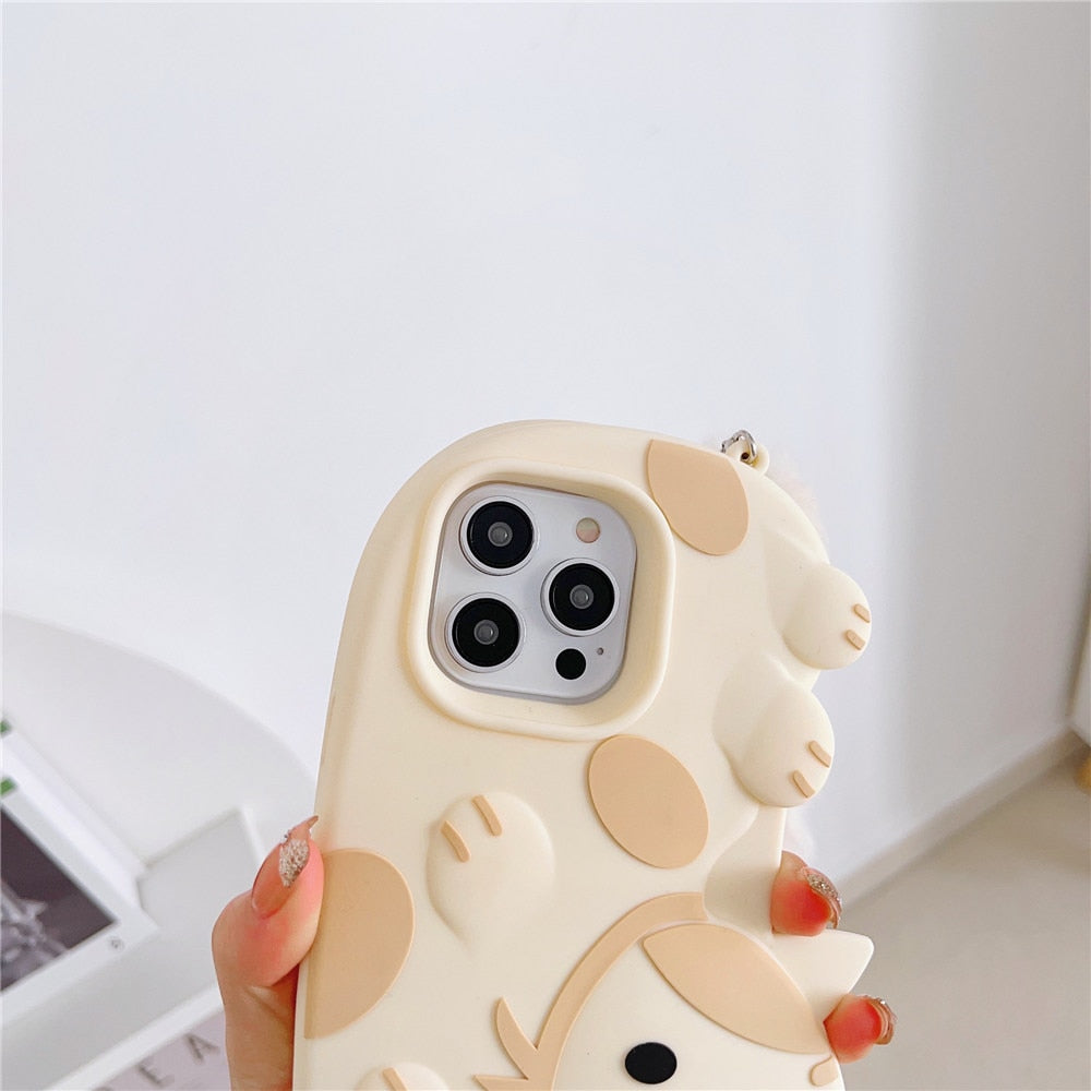 Close Up of Cat iPhone Case With Fluffy Strap