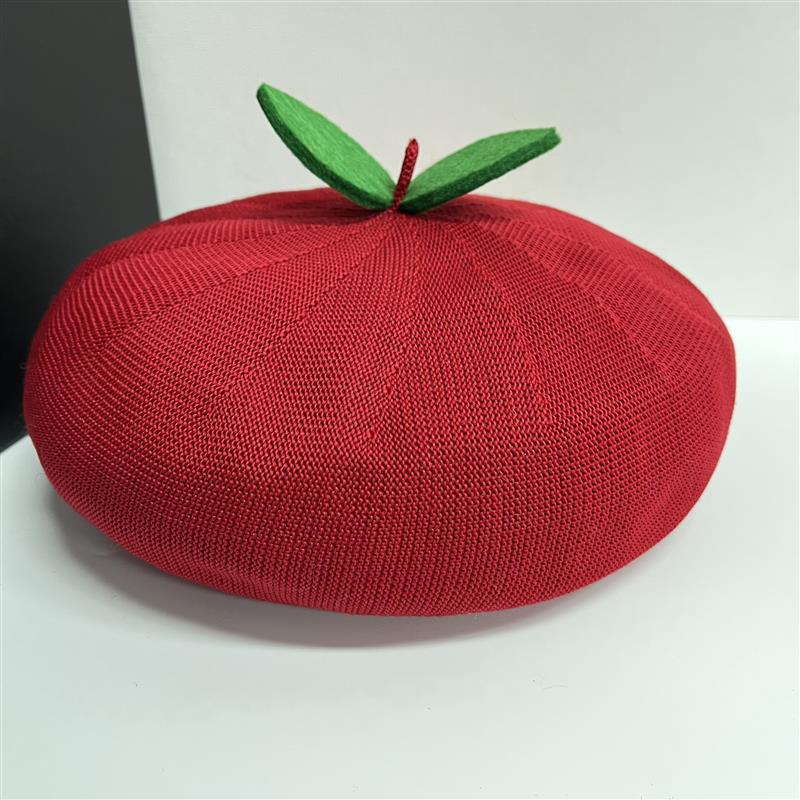 Kawaii Red Knit Fruit Beret Hat