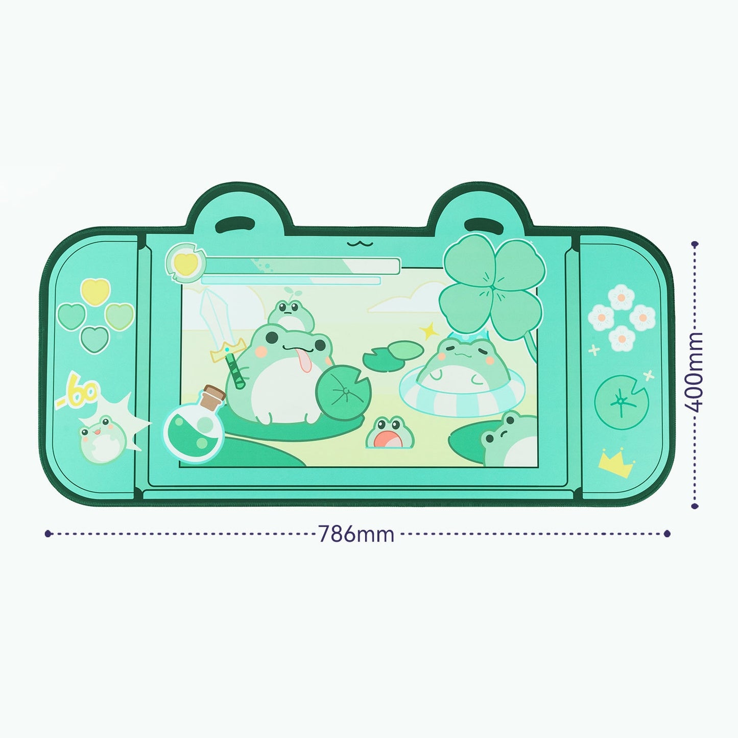 Kawaii Lily Pad Frog Desk Pad Dimensions - 5000mm by 786mm