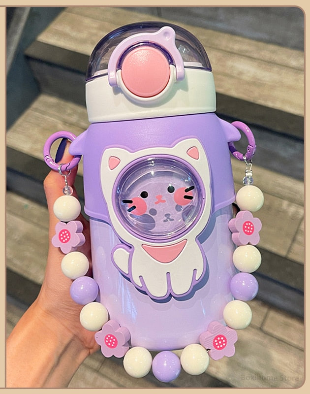 Kawaii Cat Stainless Steel Water Bottle