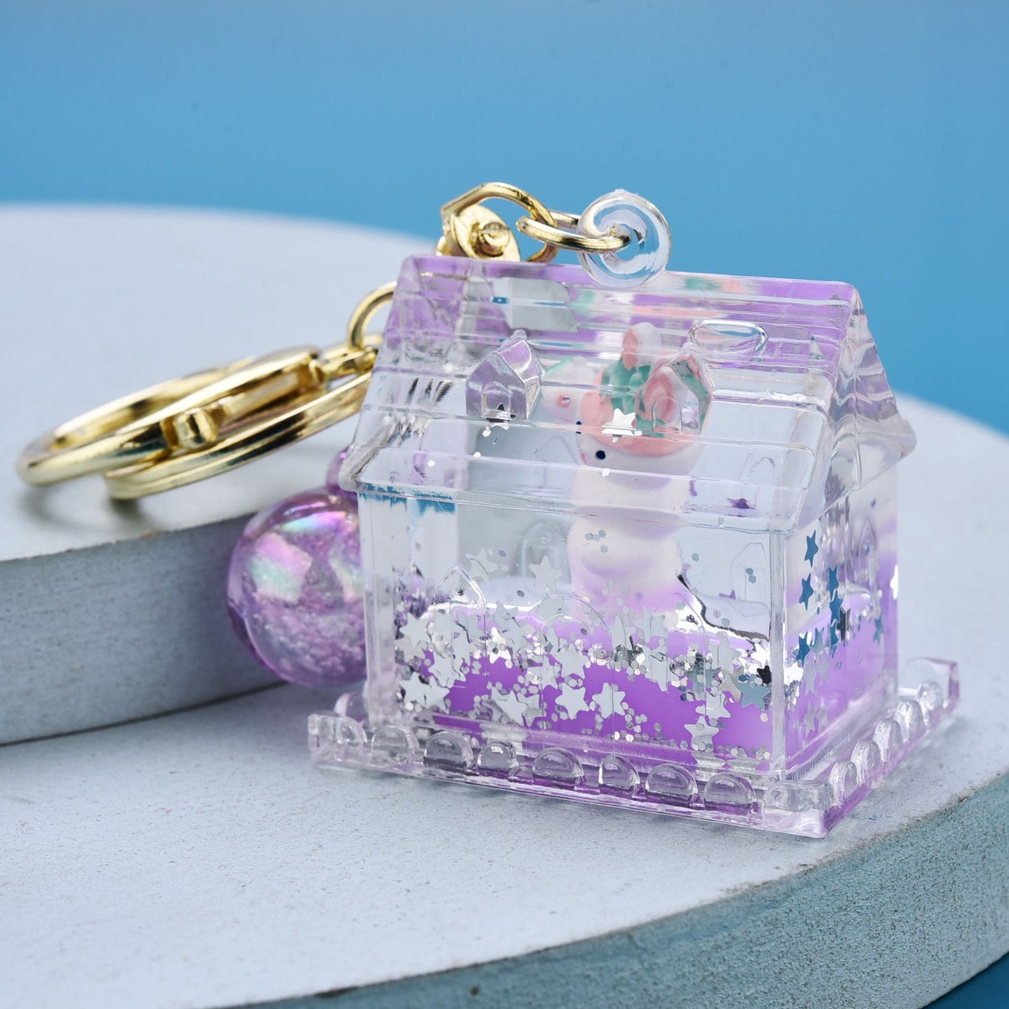 Kawaii Purple Strawberry Bunny Keychain