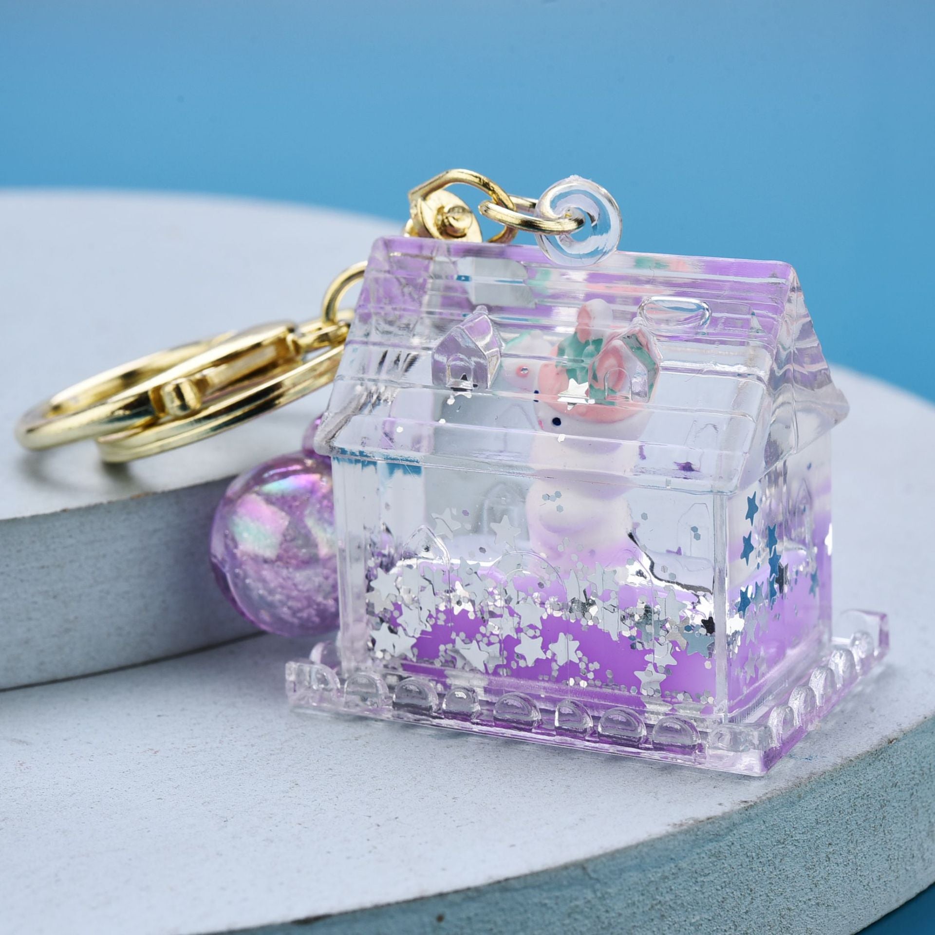 Kawaii Purple Strawberry Bunny Keychain