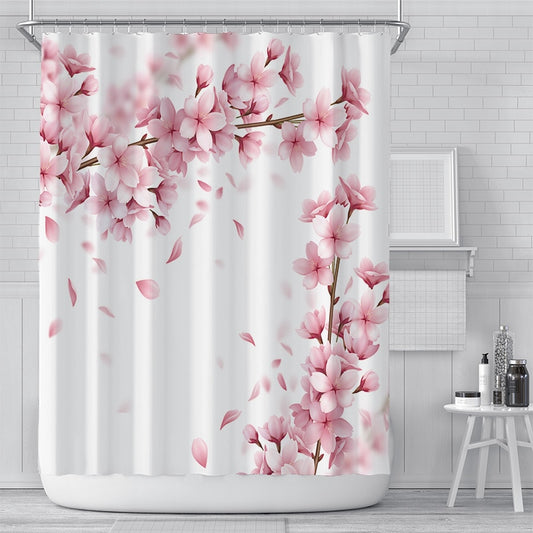 Kawaii Cherry Blossom Shower Curtains