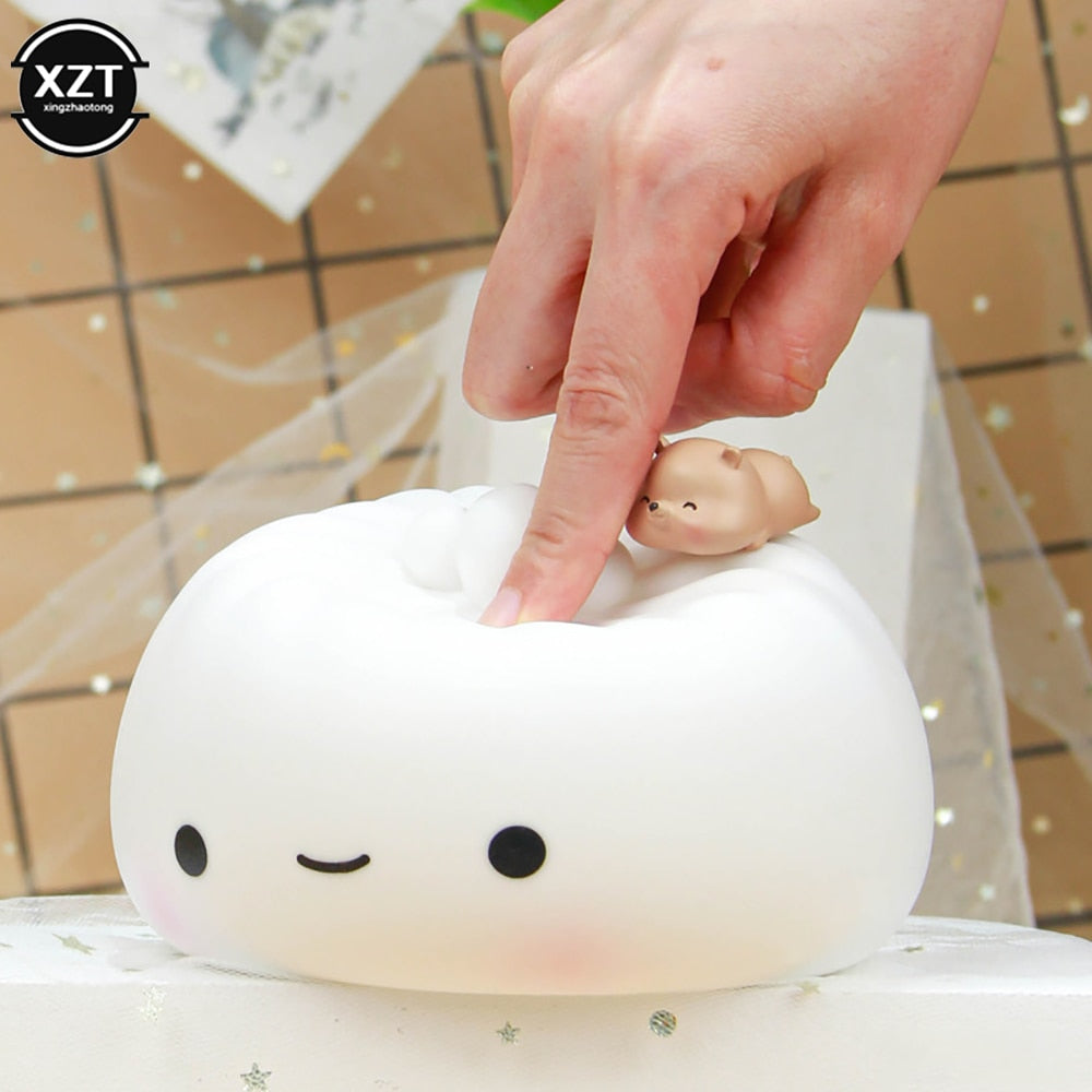 Kawaii Squishy Dumpling Bun LED Night Light