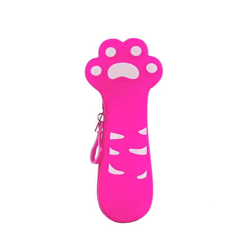 Kawaii Hot Pink Cat Paw Pencil Case