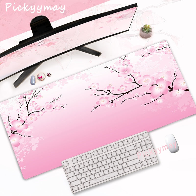 Kawaii PInk Cherry Blossom Desk Pad