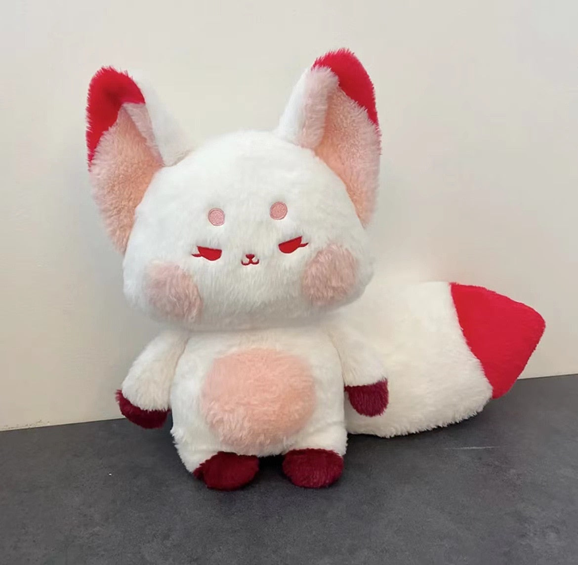 Kawaii White and Red Fox Plushie