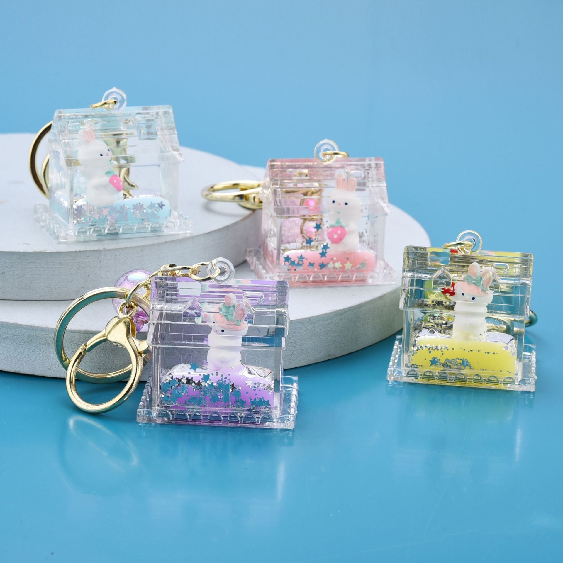 Kawaii Strawberry Bunny Keychains