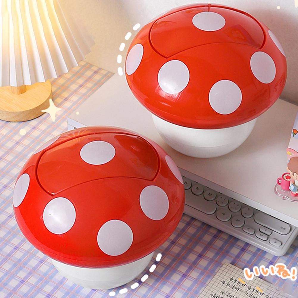 Kawaii Mushroom Desktop Trash Cans
