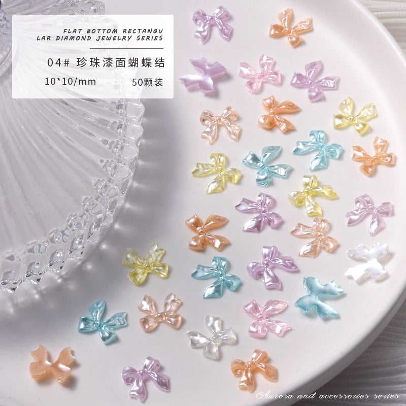 Kawaii Bows Shiny Pastel Nail Charms