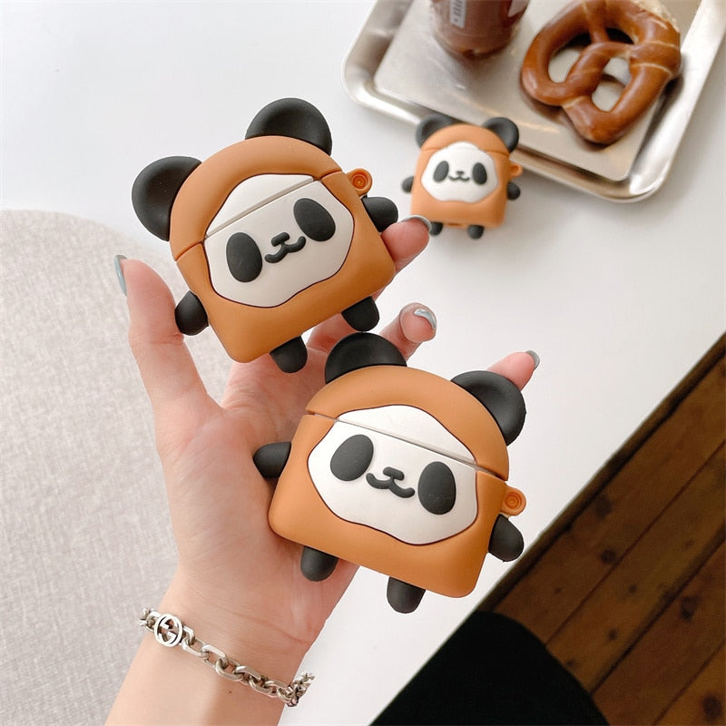 Kawaii Panda Bread Airpods Case