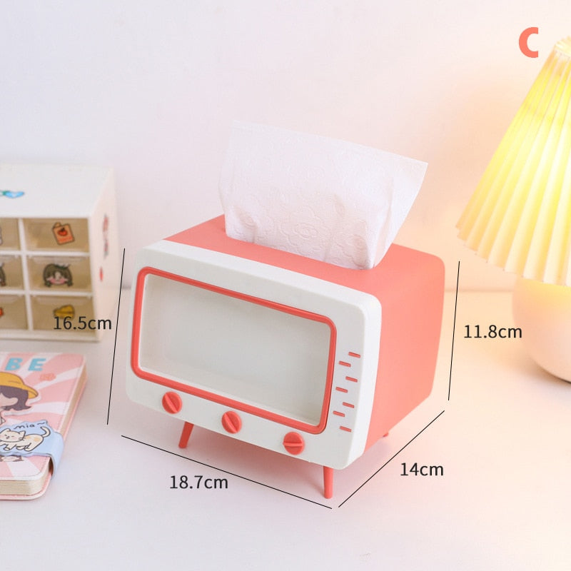 Cute Pink Tissue Box & Phone Holder
