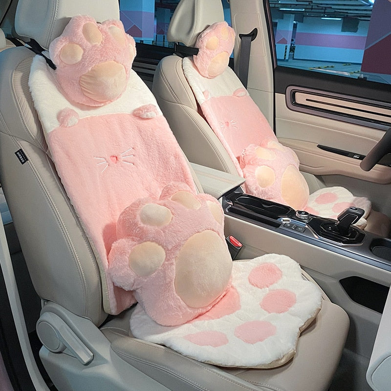 Kawaii Cat Paw Cat Seat Cover Set