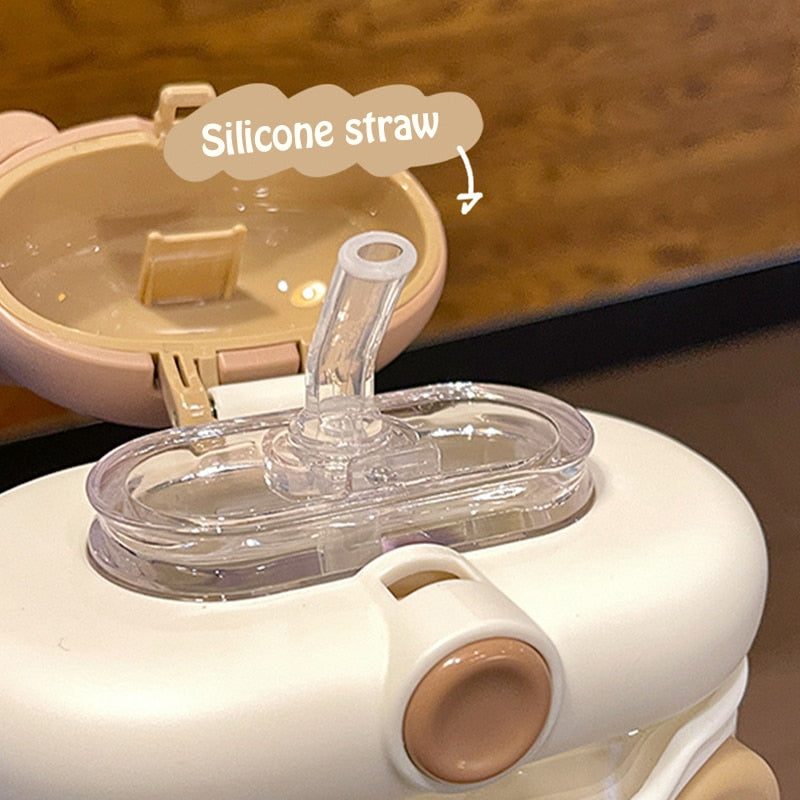 Kawaii Animal Water Bottle Straw
