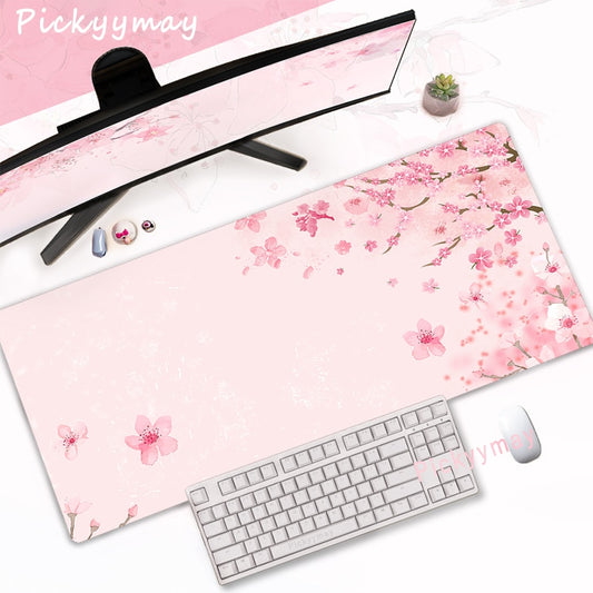 Kawaii PInk Cherry Blossom Desk Pad