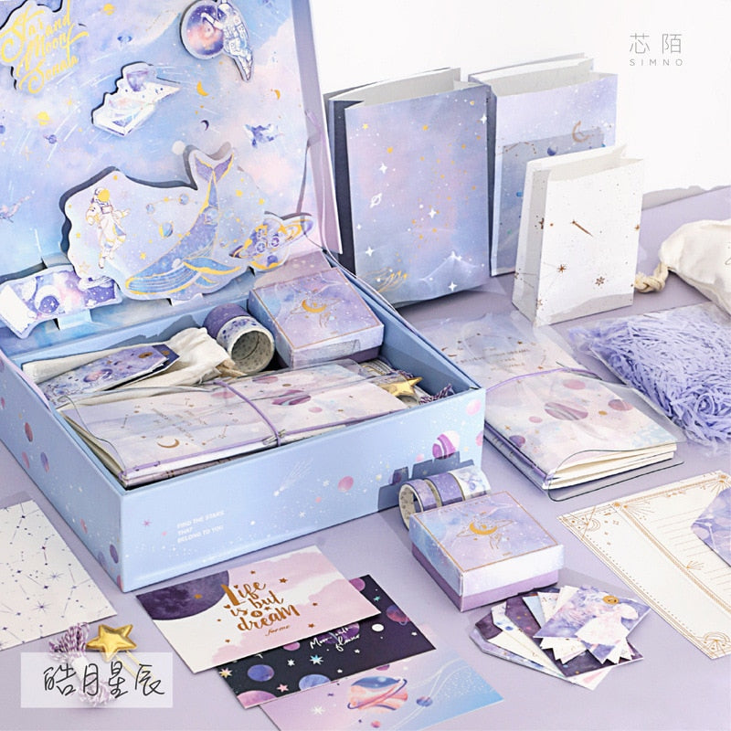 Kawaii Purple Cute Stationery Gift Set