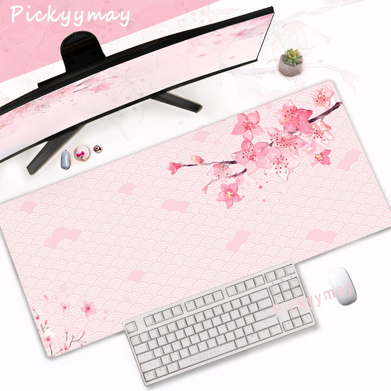 Kawaii PInk Cherry Blossom Desk Pad