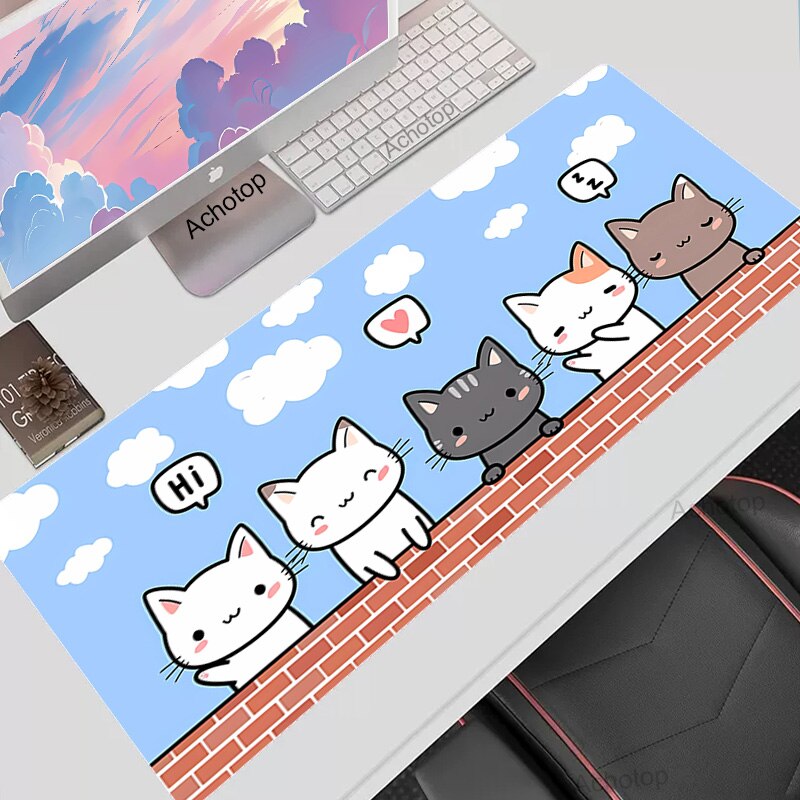 Kawaii Brick Kitties Desk Pad