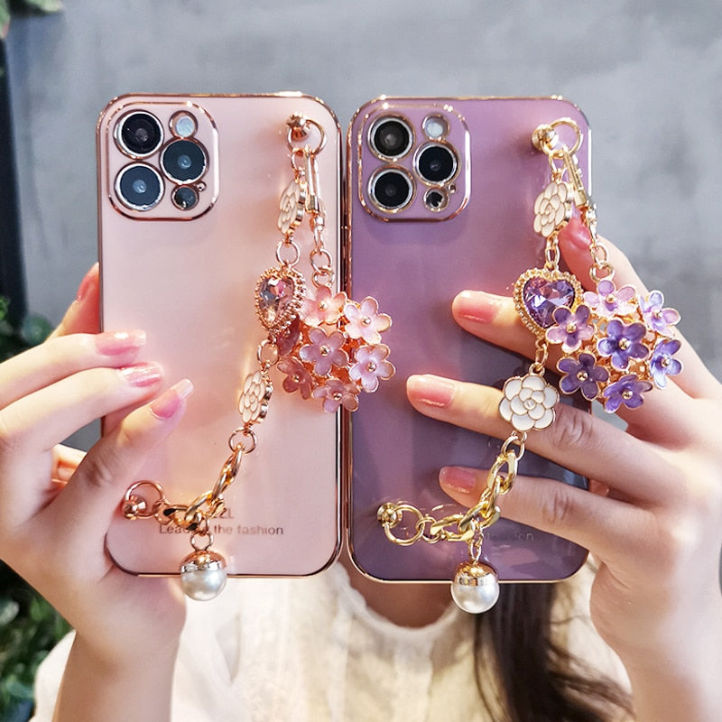 Kawaii Gem and Flower Pendant Phone Case Kawaii Gem and Flower Pendant Phone Case
