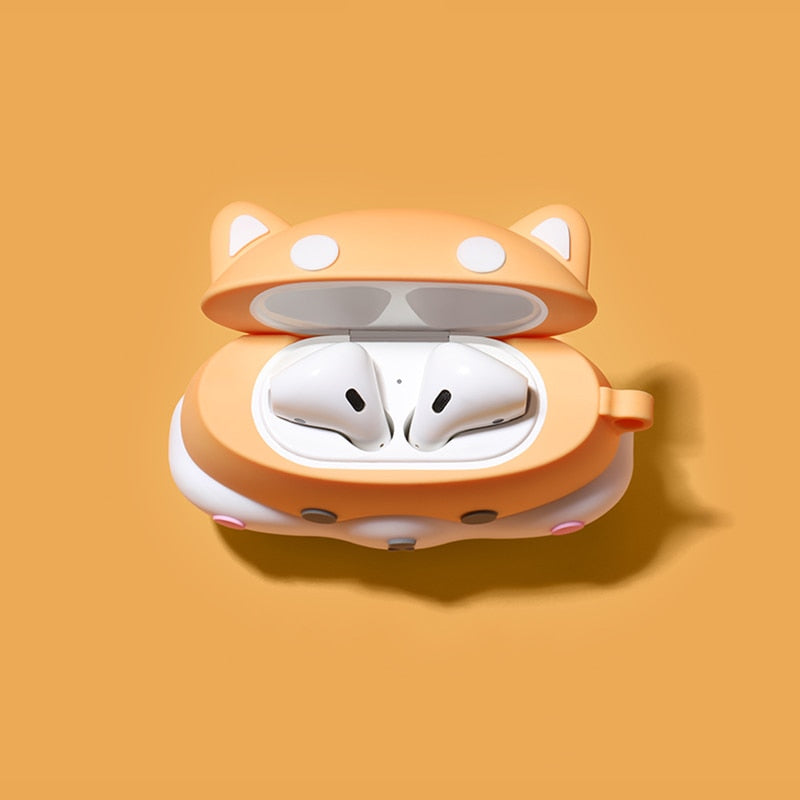 Kawaii Shiba Inu Airpods Case Open