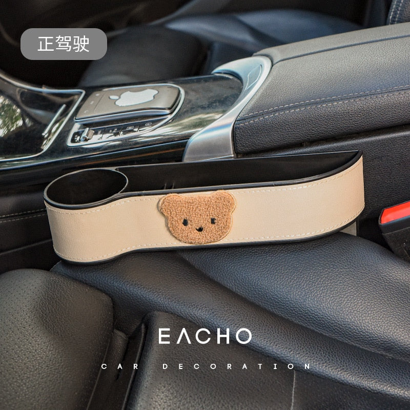 Kawaii Tan Bear Car Seat Storage Box
