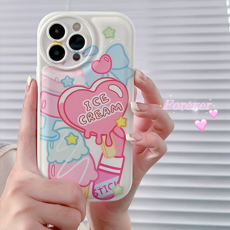 Kawaii Lipstick Ice Cream iPhone Case