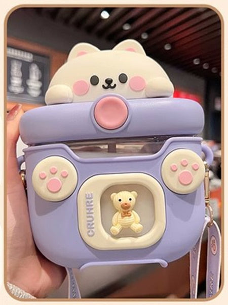 Kawaii Bunny Pastel Purple Water Bottle