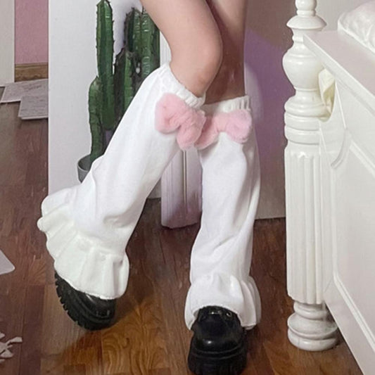 Kawaii Pink Bow Leg Warmers