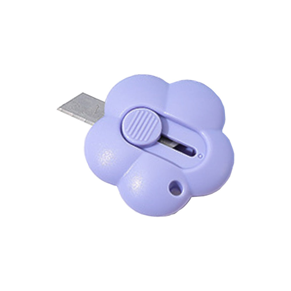 Kawaii Pastel Purple Flower Box Cutter