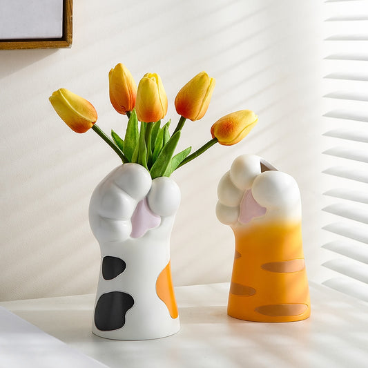 Kawaii Cat Paw Vases