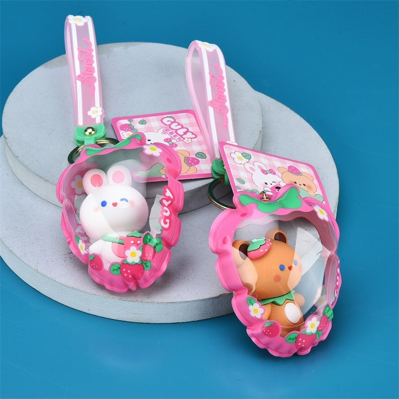 Cute Strawberry Doll Keychains