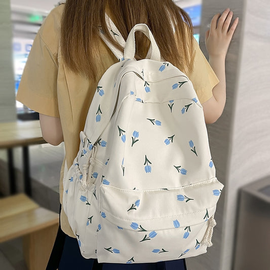 Kawaii Blue Tulips Backpack
