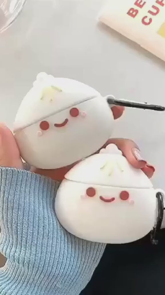 Kawaii steamed bun airpods case video