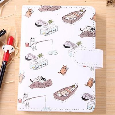 Cute Cat Journal in White