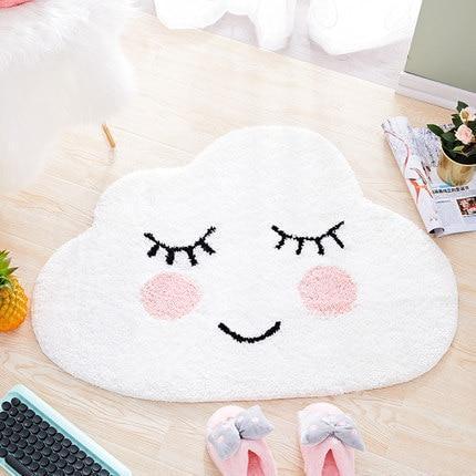 Kawaii Smiling Clouds Floor Mat