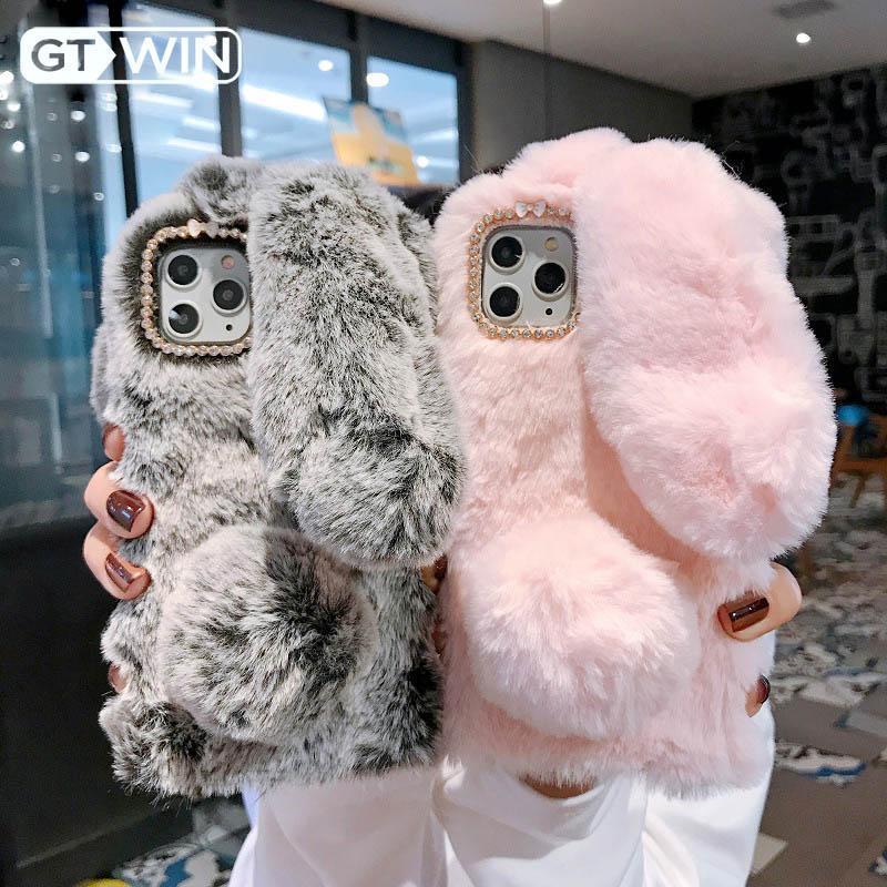 Kawaii Grey and Pink Bunny Phone Case for iPhones
