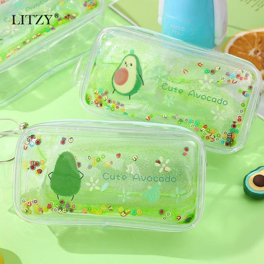 Kawaii Avocado Transparent Pencil Cases