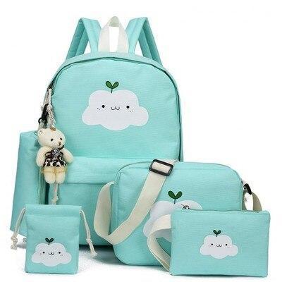 Kawaii Blue 5pcs / Set Cloud Backpack