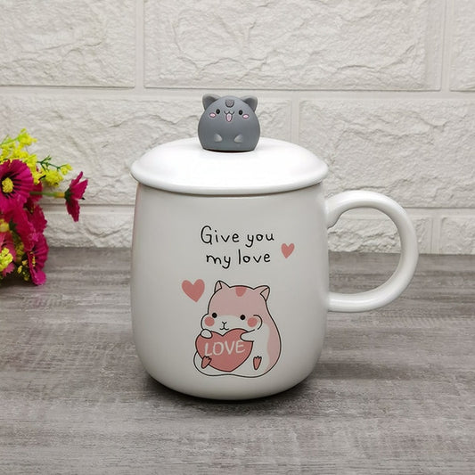 Kawaii Hamster Mug With Lid