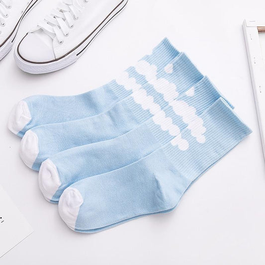 Kawaii Clouds Blue Socks