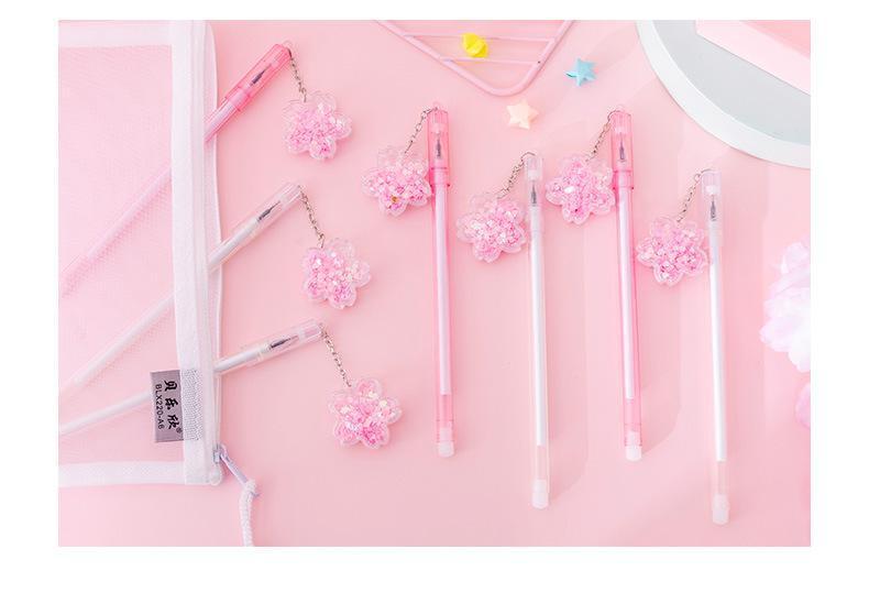 Pretty Cherry Blossom Quicksand Gel Pens