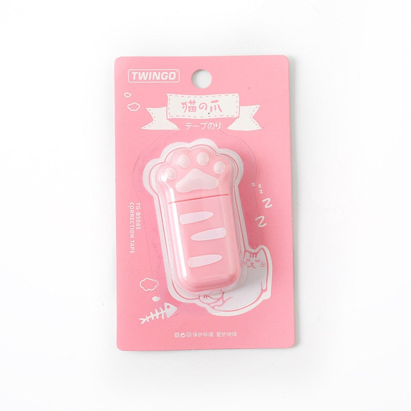 Kawaii Pink Cat Paw Correction Tape