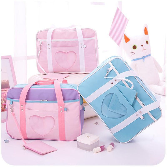 Kawaii Travel Heart Bags