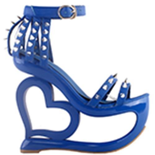 Kawaii Blue Heart Heel Spiky Shoes