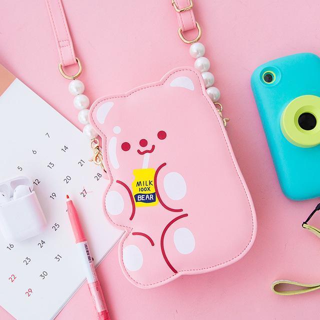 Kawaii Gummy Bear Purse with Pearls
