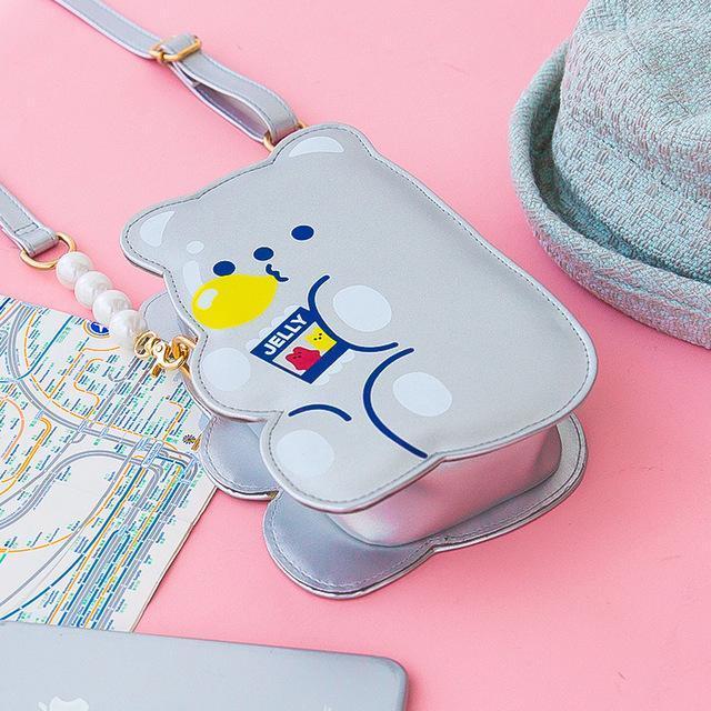 Kawaii Silver Gummy Bear Purse